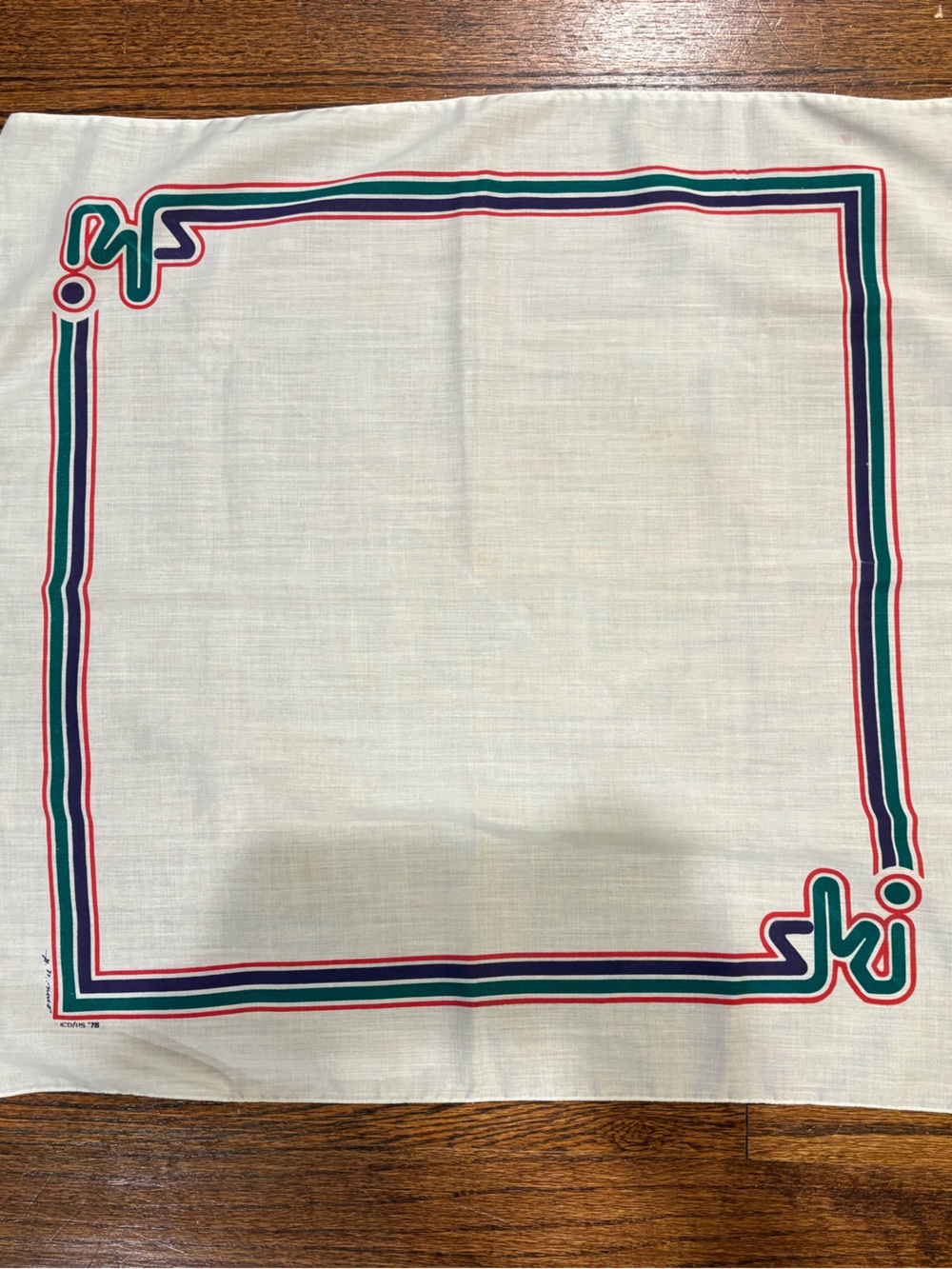 1978 Vintage Ski Bandana / handkerchief